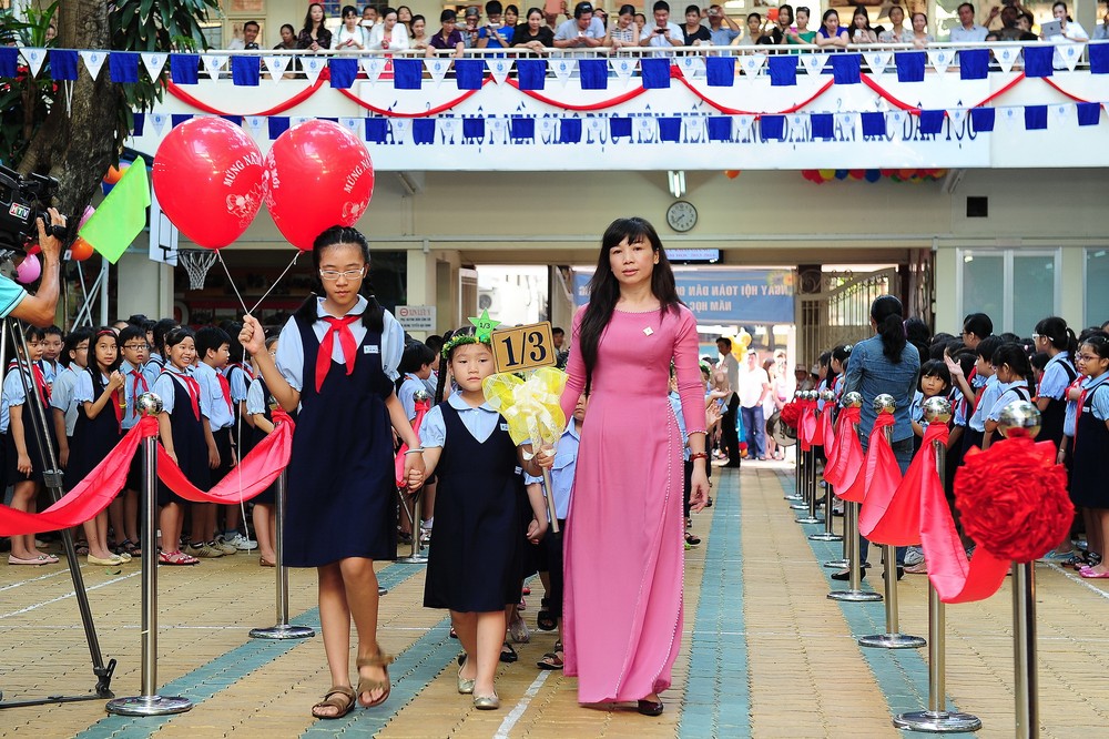 Primary students in the new school year ceremony Primary students in the new school year ceremony